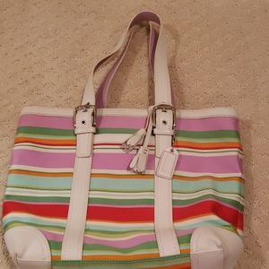 Coach Hamptons Striped Tote
